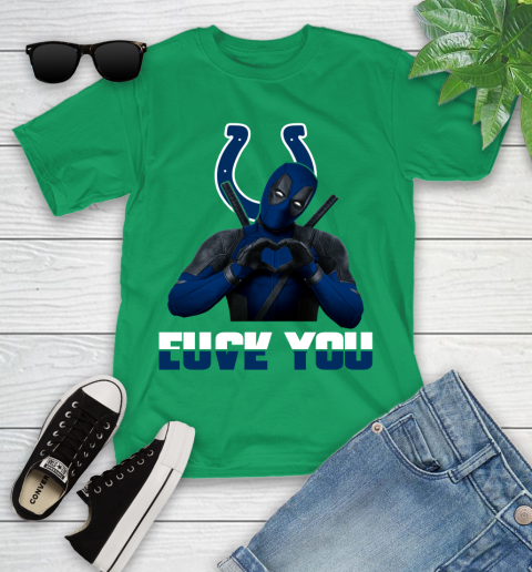 NHL Indianapolis Colts Deadpool Love You Fuck You Football Sports Youth T-Shirt 8