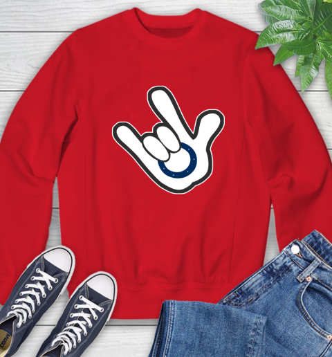 Indianapolis Colts NFL Football Mickey Rock Hand Disney Sweatshirt 10