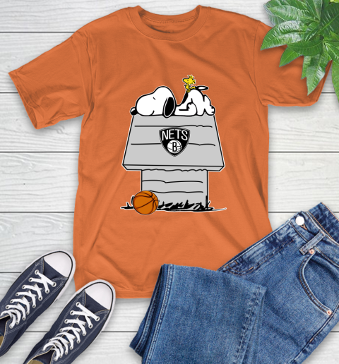 Brooklyn Nets NBA Basketball Snoopy Woodstock The Peanuts Movie T-Shirt 5