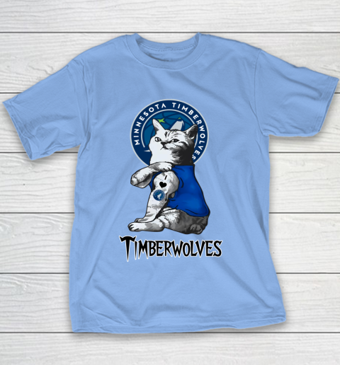 NBA Basketball My Cat Loves Minnesota Timberwolves Youth T-Shirt 8
