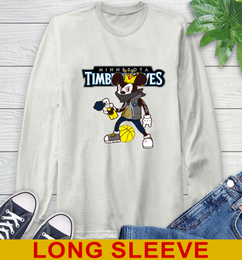 Minnesota Timberwolves NBA Basketball Mickey Peace Sign Sports Long Sleeve T-Shirt 12