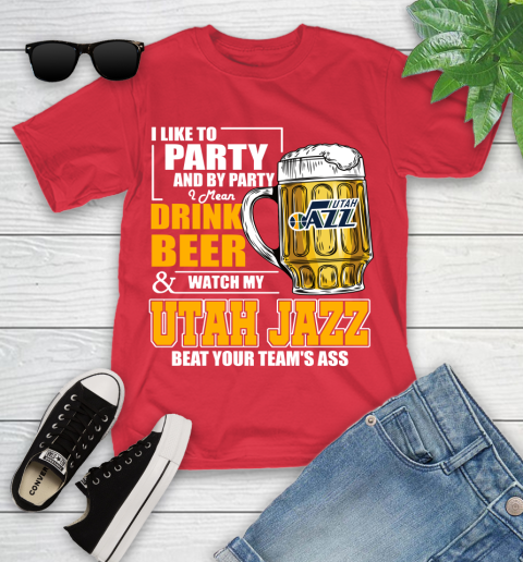 NBA Drink Beer and Watch My Utah Jazz Beat Your Team's Ass Basketball Youth T-Shirt 13