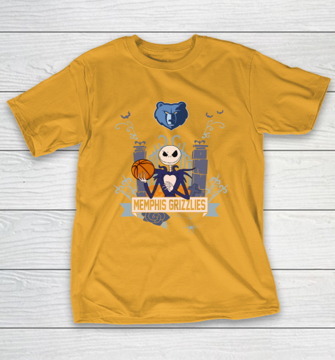 NBA Memphis Grizzlies Basketball Jack Skellington Halloween T-Shirt 2