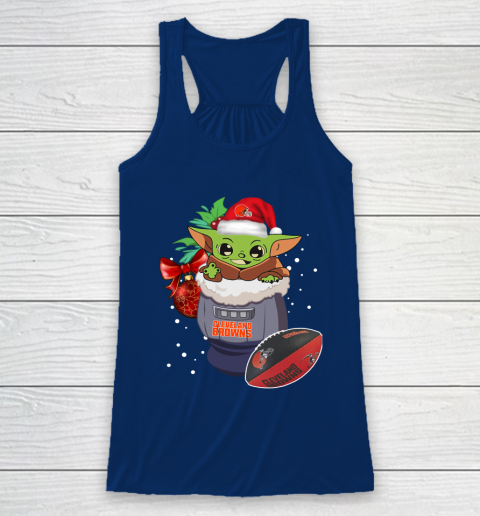 Cleveland Browns Christmas Baby Yoda Star Wars Funny Happy NFL Racerback Tank 7