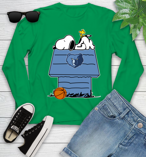 Memphis Grizzlies NBA Basketball Snoopy Woodstock The Peanuts Movie Youth Long Sleeve 6