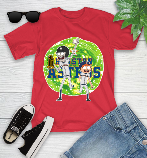 MLB Houston Astros Rick And Morty Commissioner's Trophy Baseball Sports Youth T-Shirt 10