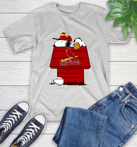 MLB St.Louis Cardinals Snoopy Woodstock The Peanuts Movie Baseball T Shirt T-Shirt