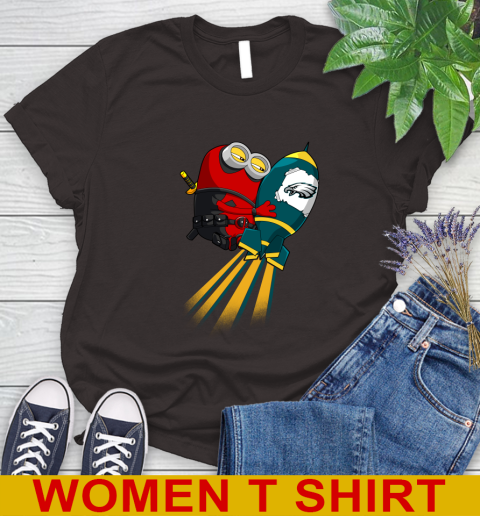 NFL Football Philadelphia Eagles Deadpool Minion Marvel Shirt Women's T-Shirt 9