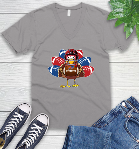 Buffalo Bills Turkey Thanksgiving Day V-Neck T-Shirt 4