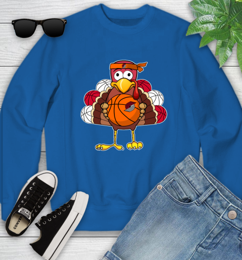 Portland Trail Blazers Turkey thanksgiving day Youth Sweatshirt 8