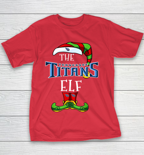 Tennessee Titans Christmas ELF Funny NFL Youth T-Shirt 7