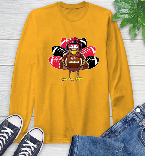 Kansas City Chiefs Turkey Thanksgiving Day Long Sleeve T-Shirt 3