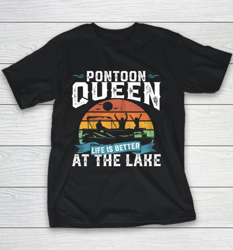 Pontoon Queen Funny Boating Lake Pontooning Youth T-Shirt