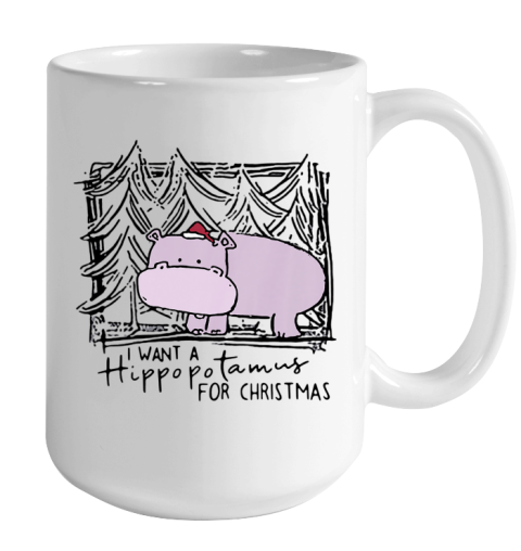 I Want A Hippopotamus For Christmas Hippo for Kid Women Men Color Changing Mug 15oz 2