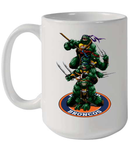 NFL Football Denver Broncos Teenage Mutant Ninja Turtles Shirt Ceramic Mug 15oz