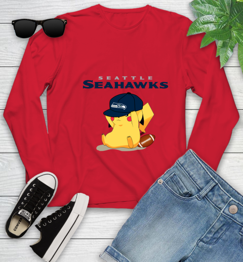NFL Pikachu Football Seattle Seahawks Youth Long Sleeve 11