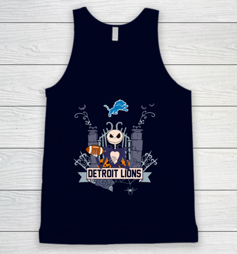 NFL Detroit Lions Football Jack Skellington Halloween Tank Top 2