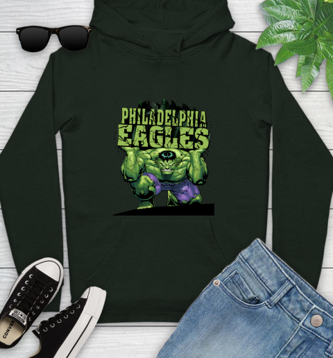 Philadelphia Eagles NFL Football Incredible Hulk Marvel Avengers Sports Youth Hoodie 13