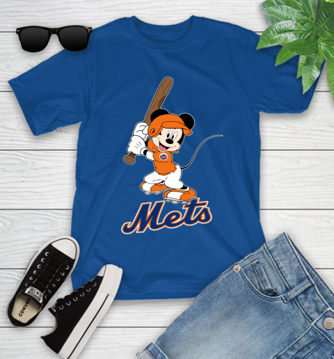 MLB Baseball New York Mets Cheerful Mickey Mouse Shirt Youth T-Shirt 9