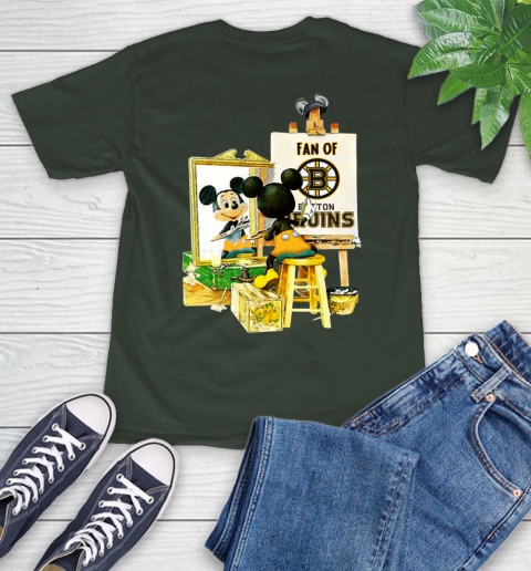 NHL Hockey Boston Bruins Mickey Drawing Shirt 6