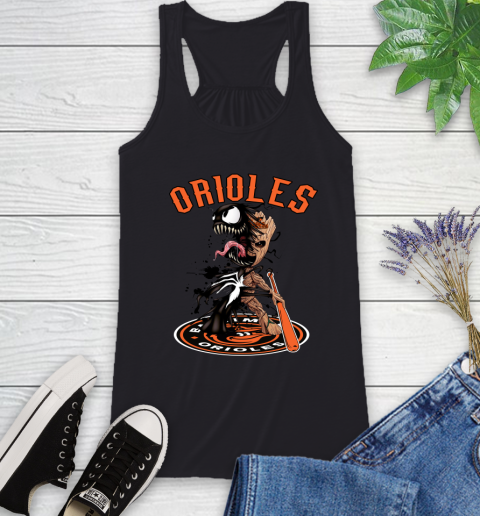 MLB Baltimore Orioles Baseball Venom Groot Guardians Of The Galaxy Racerback Tank 2