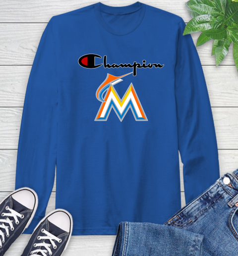MLB Baseball Miami Marlins Champion Shirt Long Sleeve T-Shirt 7