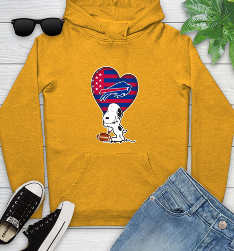 Buffalo Bills NFL Football The Peanuts Movie Adorable Snoopy Youth Hoodie 3