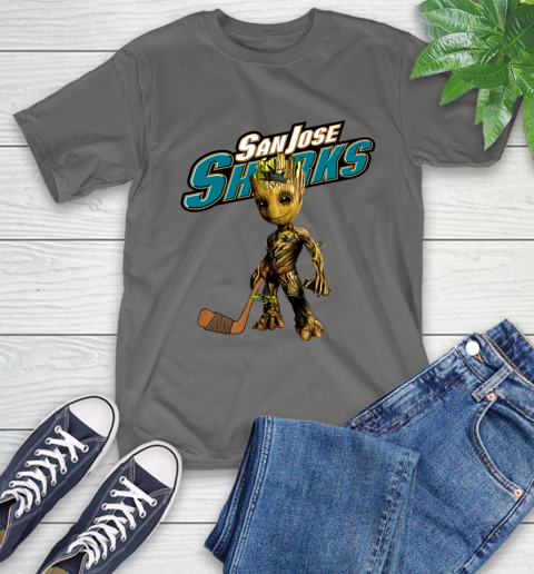 San Jose Sharks NHL Hockey Groot Marvel Guardians Of The Galaxy T-Shirt 9