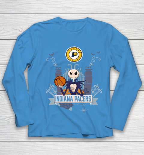 NBA Indiana Pacers Basketball Jack Skellington Halloween Youth Long Sleeve 5