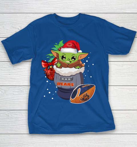 Chicago Bears Christmas Baby Yoda Star Wars Funny Happy NFL Youth T-Shirt 8