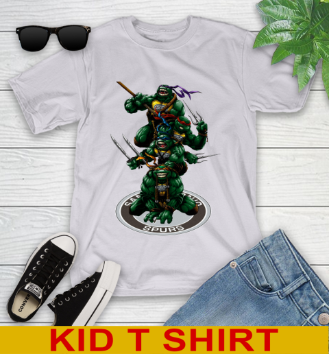 NBA Basketball San Antonio Spurs Teenage Mutant Ninja Turtles Shirt Youth T-Shirt 6 NBA Basketball San Antonio Spurs Teenage Mutant Ninja Turtles Shirt Youth T-Shirt - Image 6