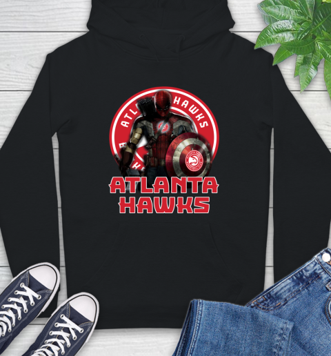 Atlanta Hawks NBA Basketball Captain America Thor Spider Man Hawkeye Avengers Hoodie 2