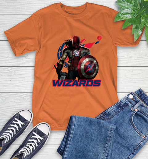Washington Wizards NBA Basketball Captain America Thor Spider Man Hawkeye Avengers T-Shirt 5