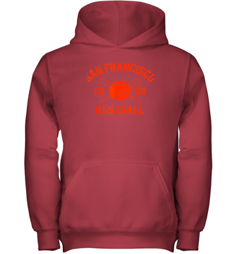 tpjb san francisco baseball vintage sf the city cali retro gift youth hoodie 43 front red