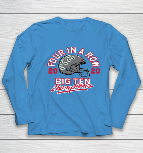 OSU 2020 Big Ten Champions 2020 Four In A Row Youth Long Sleeve 5