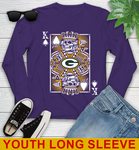 Green Bay Packers NFL Football The King Of Spades Death Cards Shirt Youth Long Sleeve 4