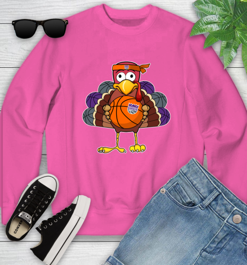 Sacramento Kings Turkey thanksgiving day Youth Sweatshirt 7