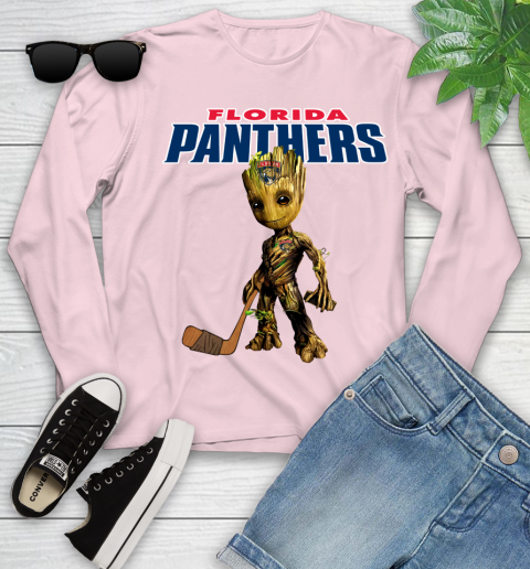 Florida Panthers NHL Hockey Groot Marvel Guardians Of The Galaxy Youth Long Sleeve 10