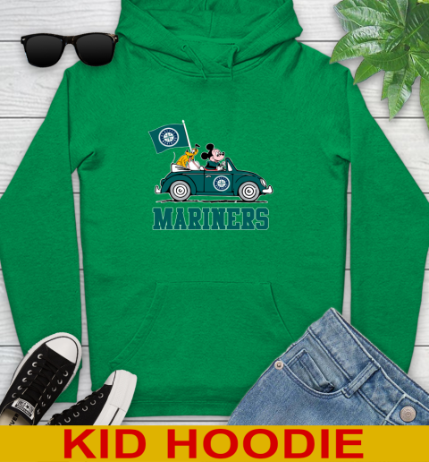 MLB Baseball Seattle Mariners Pluto Mickey Driving Disney Shirt Youth Hoodie 8