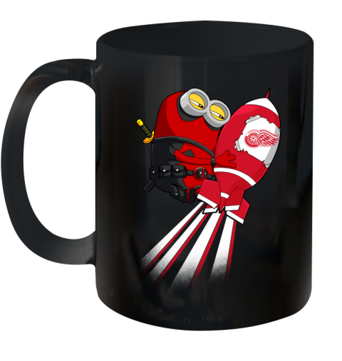 NHL Hockey Detroit Red Wings Deadpool Minion Marvel Shirt Ceramic Mug 11oz