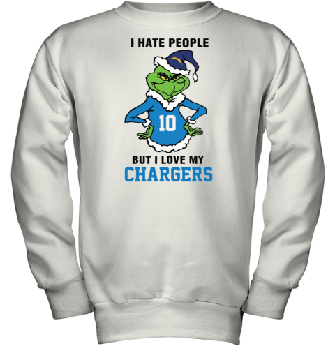I Hate People But I Love My Los Angeles Chargers Los Angeles Chargers NFL Teams Youth Sweatshirt