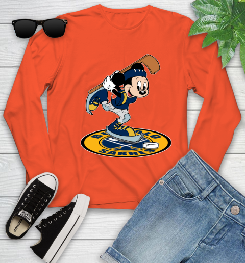 NHL Hockey Buffalo Sabres Cheerful Mickey Disney Shirt Youth Long Sleeve 4