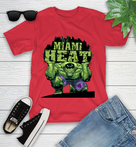 Miami Heat NBA Basketball Incredible Hulk Marvel Avengers Sports Youth T-Shirt 10