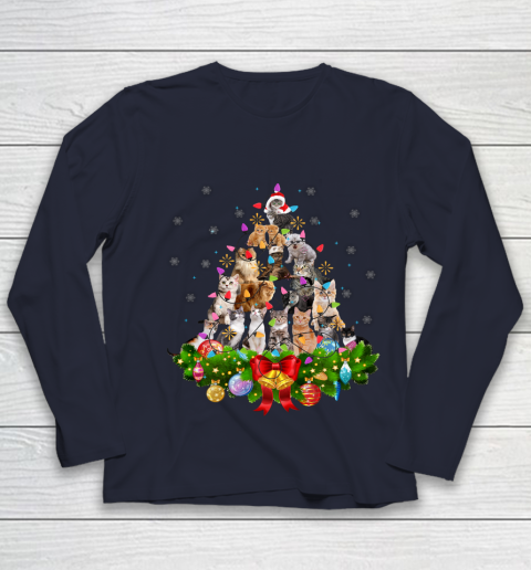Funny Cat Christmas Tree Xmas Gifts Youth Long Sleeve 2