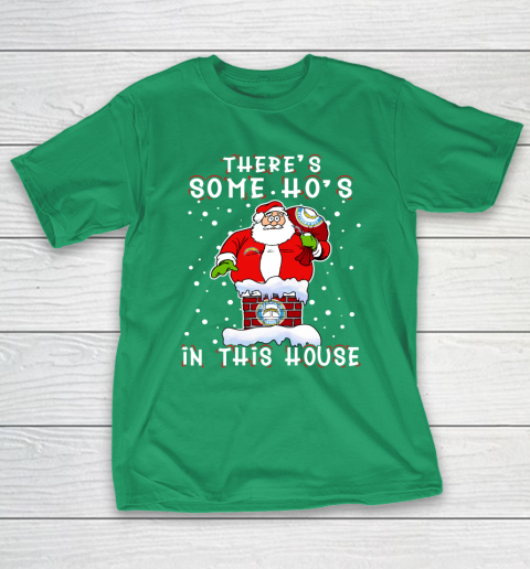 Los Angeles Chargers Christmas There Is Some Hos In This House Santa Stuck In The Chimney NFL T-Shirt 5