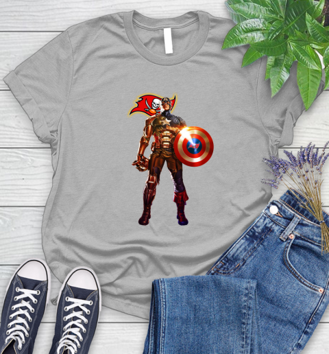 NFL Captain America Marvel Avengers Endgame Football Sports Tampa Bay Buccaneers Women's T-Shirt 5
