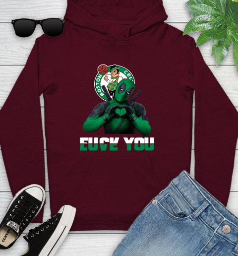 NBA Boston Celtics Deadpool Love You Fuck You Basketball Sports Youth Hoodie 7