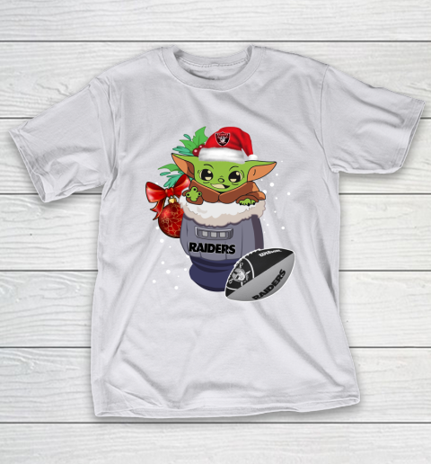 Oakland Raiders Christmas Baby Yoda Star Wars Funny Happy NFL T-Shirt 12