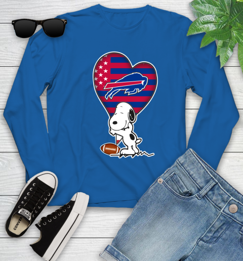 Buffalo Bills NFL Football The Peanuts Movie Adorable Snoopy Youth Long Sleeve 9