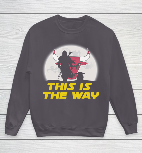 Chicago Bulls NBA Basketball Star Wars Yoda And Mandalorian This Is The Way Youth Sweatshirt 5